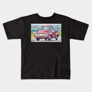 Classic 1953 Ford F100 Pick Up Truck Kids T-Shirt